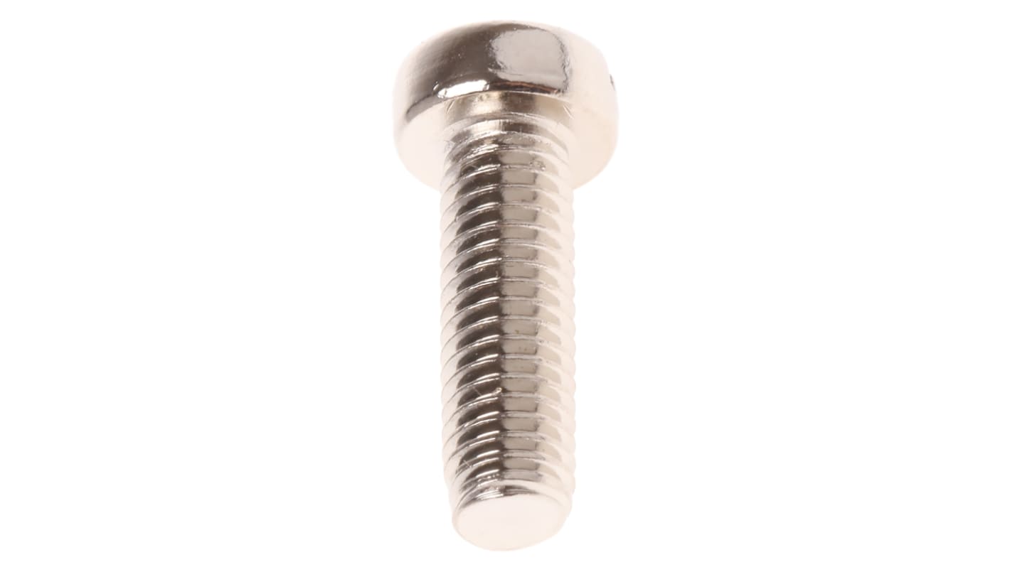 Tornillo de cabeza cilíndrica con huella ranurada RS PRO M5 x 16mm, paso de rosca 0.8mm, de Latón chapado en níquel