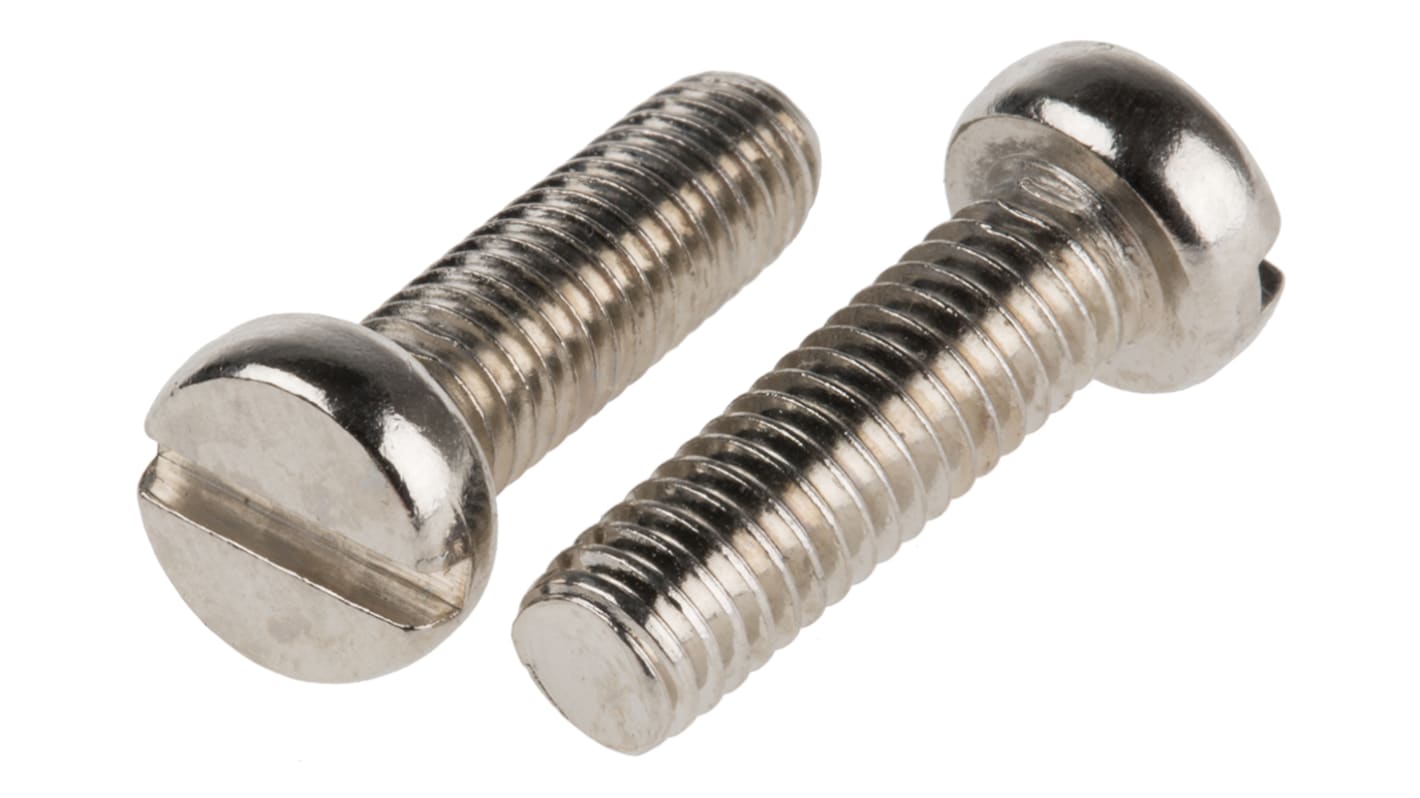 RS PRO Slot  Cheese Head Brass Machine Screw DIN 84, M6x20mm