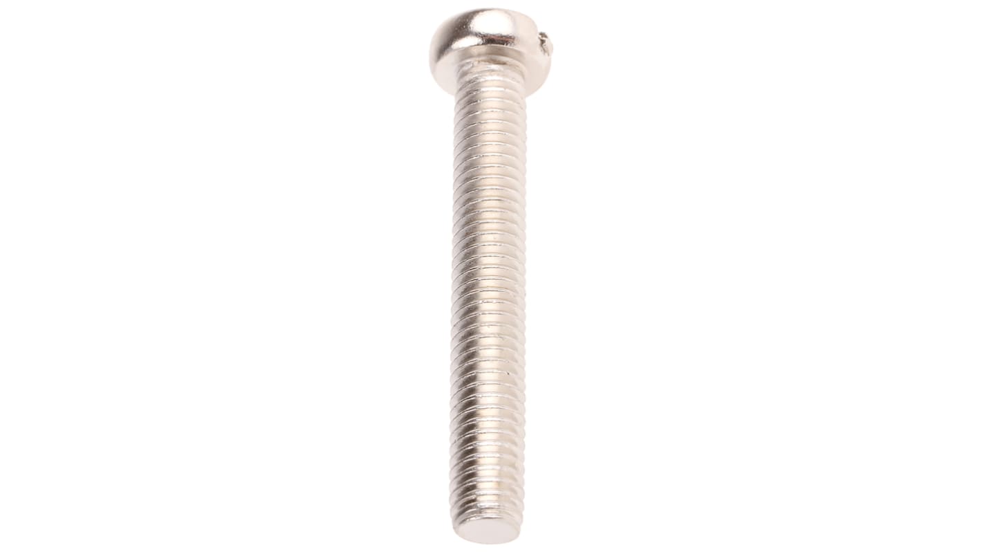 RS PRO Slot  Cheese Head Brass Machine Screw DIN 84, M6x40mm