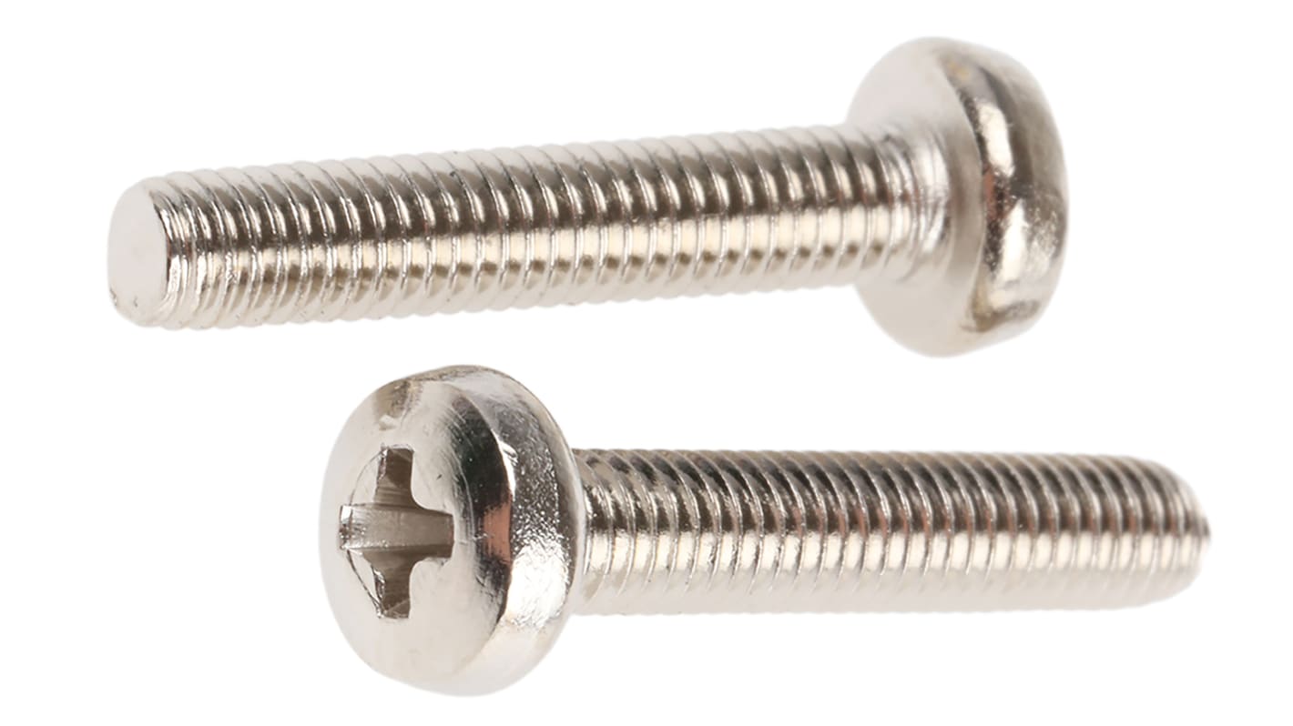 RS PRO Cross Pan Brass Machine Screws DIN 7985, M3x16mm