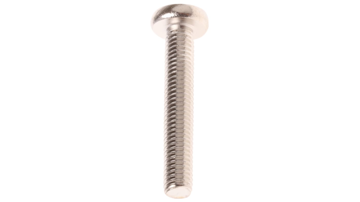 Tornillo de cabeza alomada con huella Estrella RS PRO M5 x 30mm, paso de rosca 0.8mm, de Latón chapado en níquel