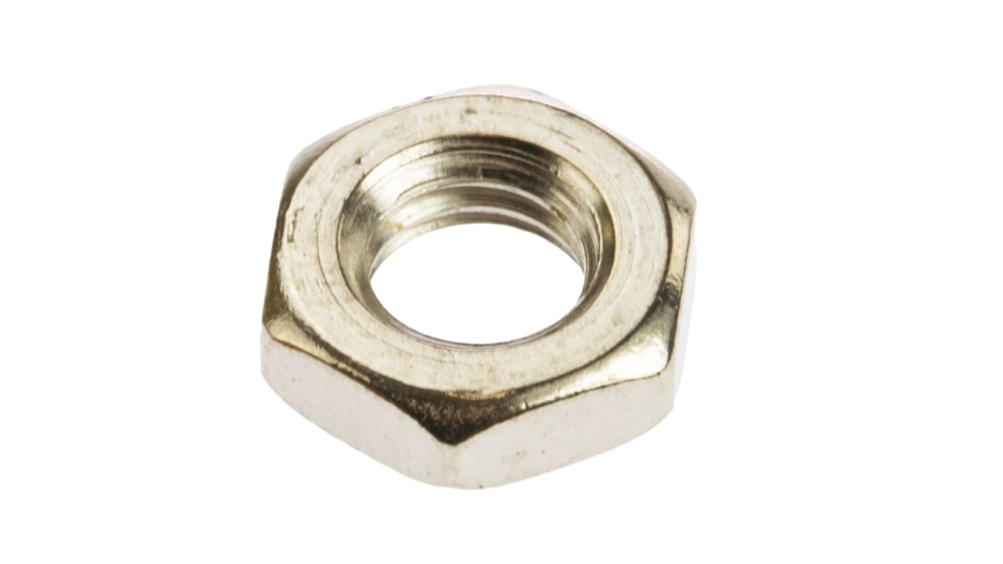RS PRO, Nickel Plated Brass Hex Nut, DIN 439B, M6