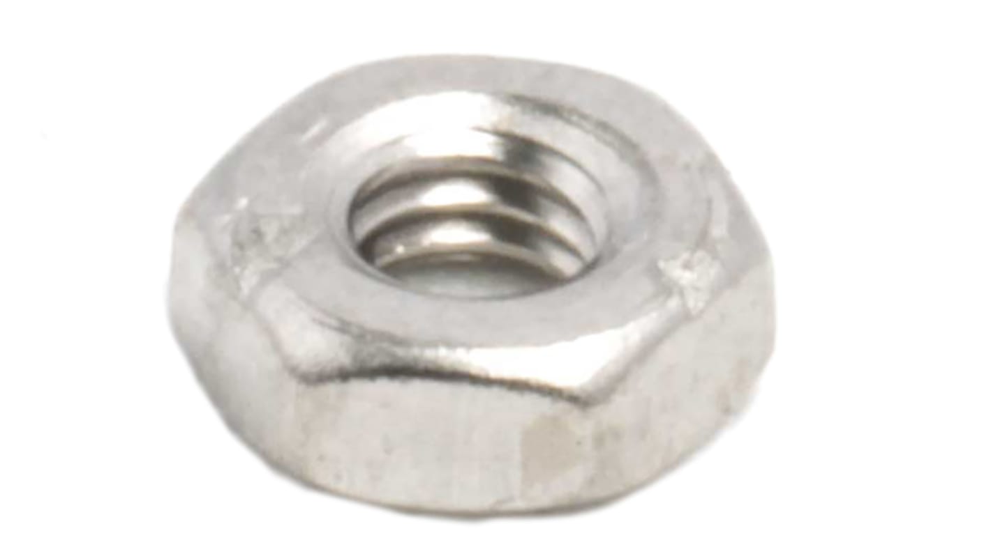 RS PRO, Nickel Plated Brass Hex Nut, M2.5