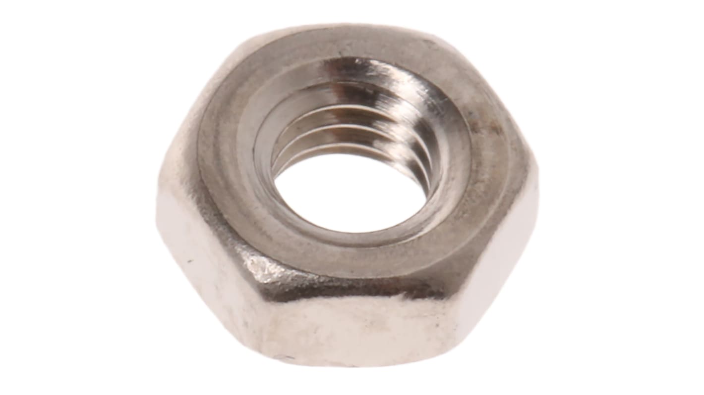 RS PRO, Nickel Plated Brass Hex Nut, DIN 934, M3