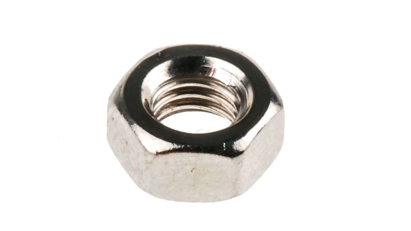 RS PRO, Nickel Plated Brass Hex Nut, DIN 934, M5