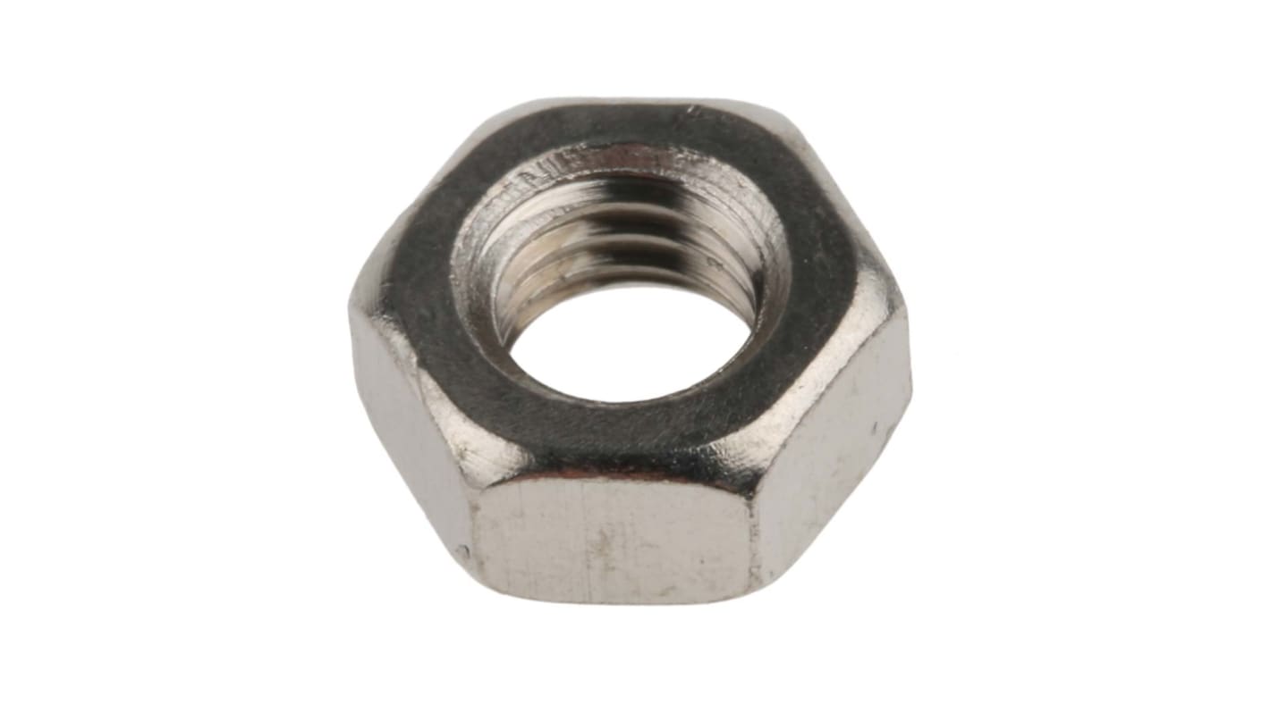 RS PRO, Nickel Plated Brass Hex Nut, DIN 934, M6