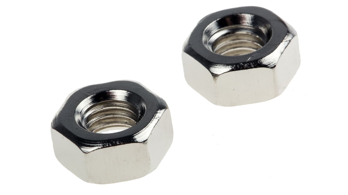 RS PRO, Nickel Plated Brass Lock Nut, 0BA