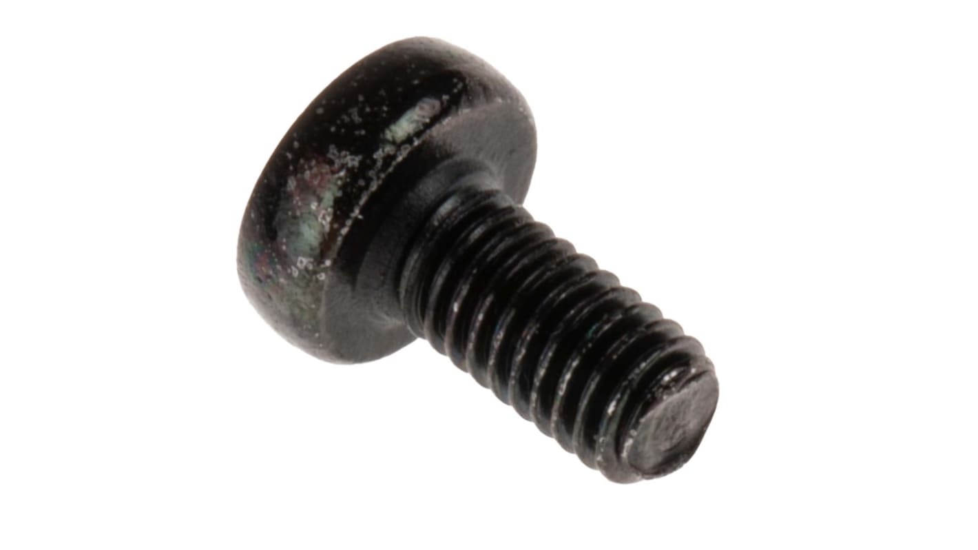 Tornillo de cabeza alomada con huella Pozidriv RS PRO M3 x 6mm, paso de rosca 0.5mm, de Acero Zinc negro pasivado