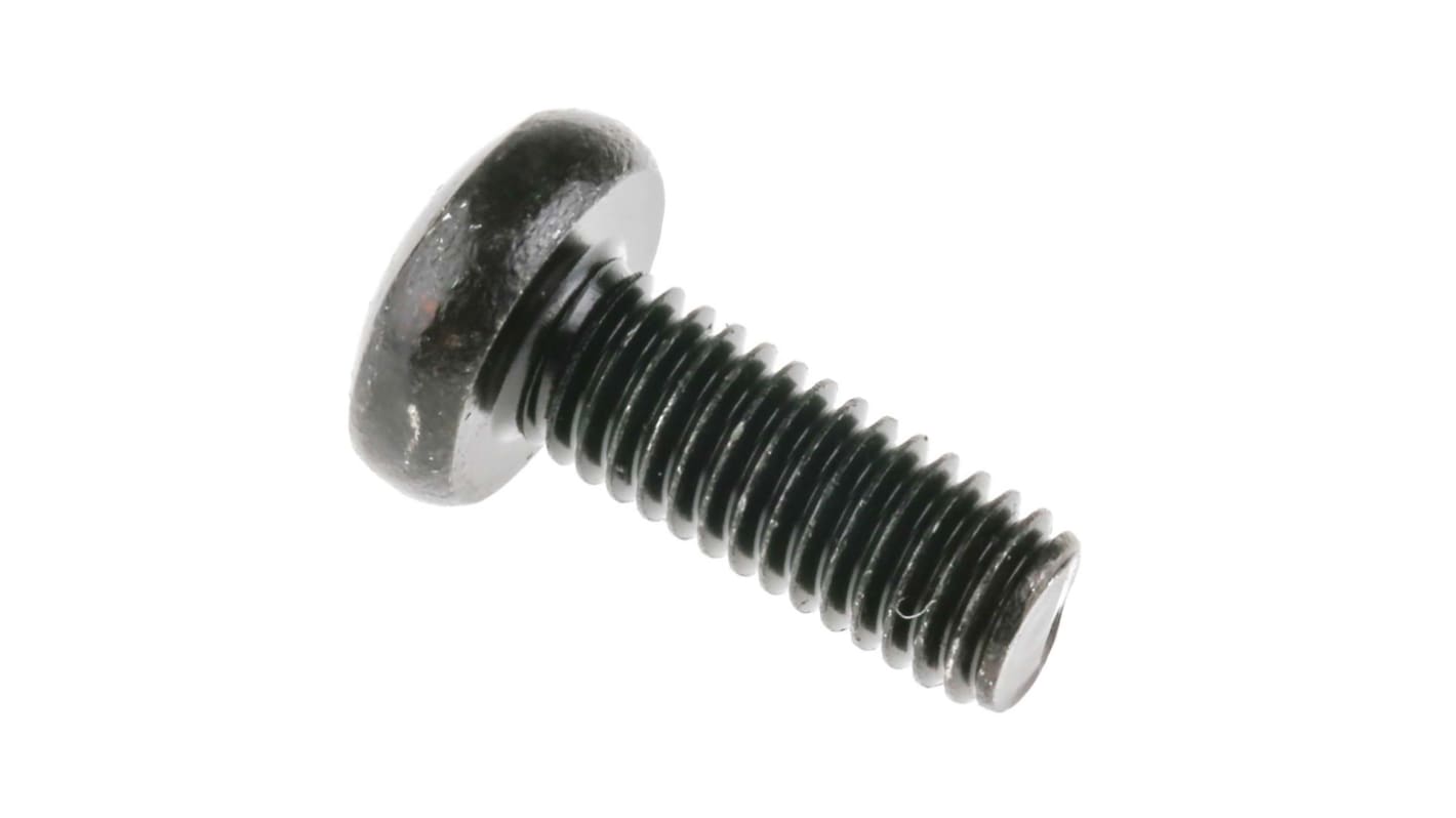 Tornillo de cabeza alomada con huella Pozi RS PRO M6 x 16mm, paso de rosca 1mm, de Acero Pasivado Negro