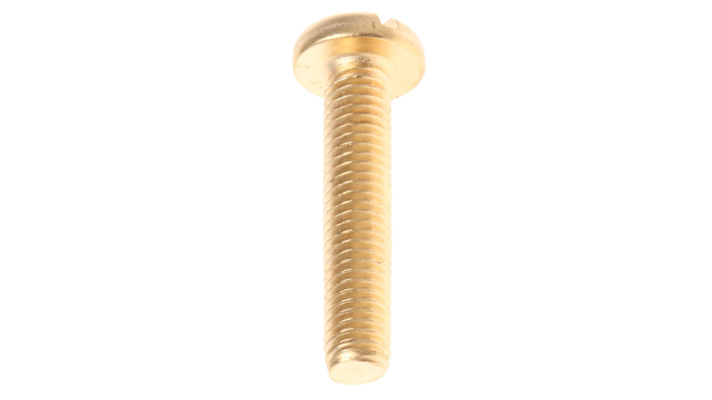 RS PRO Slot Pan Brass Machine Screws DIN 85, M5x25mm