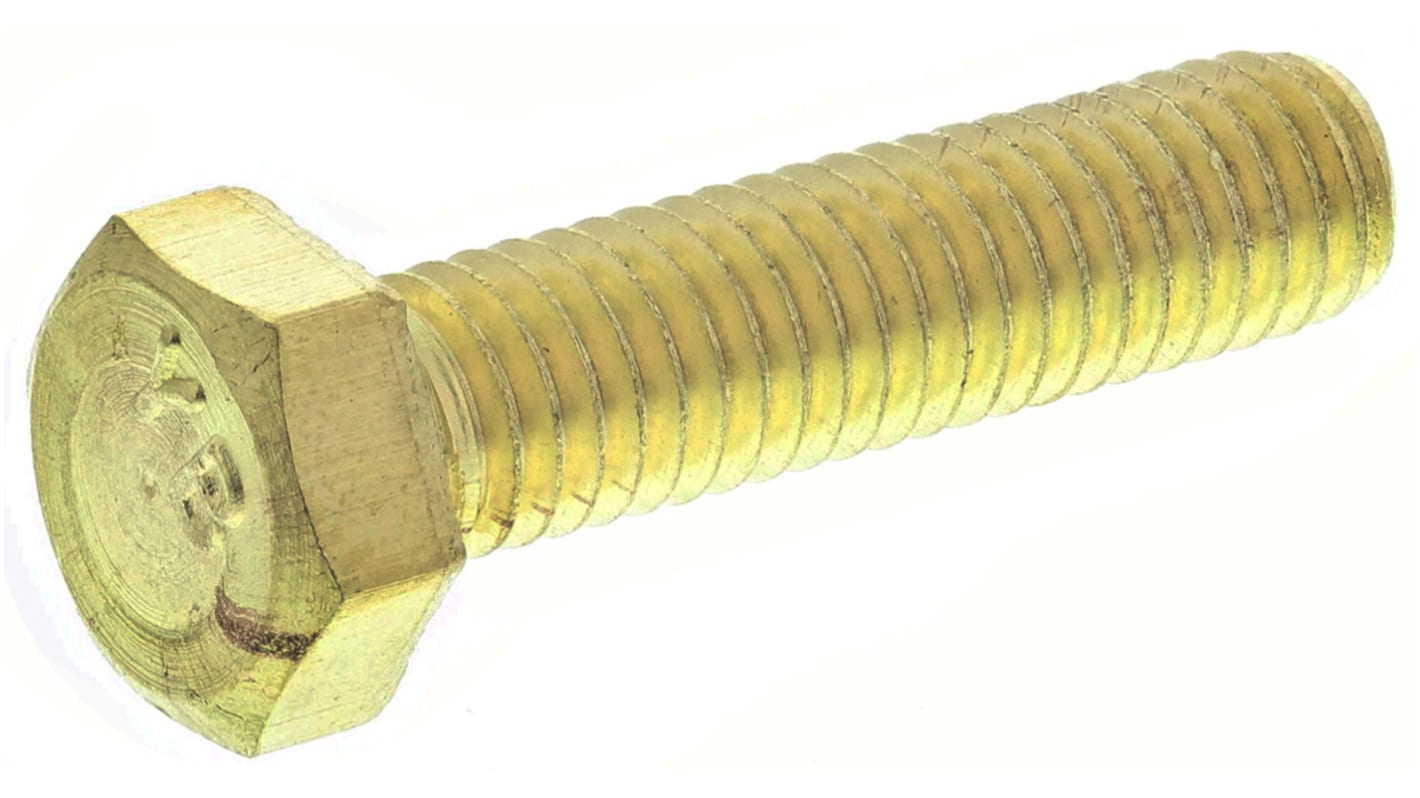 RS PRO Plain Brass Hex, Hex Bolt, M5 x 20mm