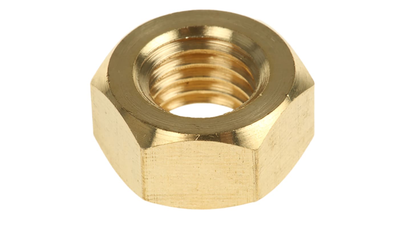 RS PRO, Plain Brass Hex Nut, DIN 934, M12