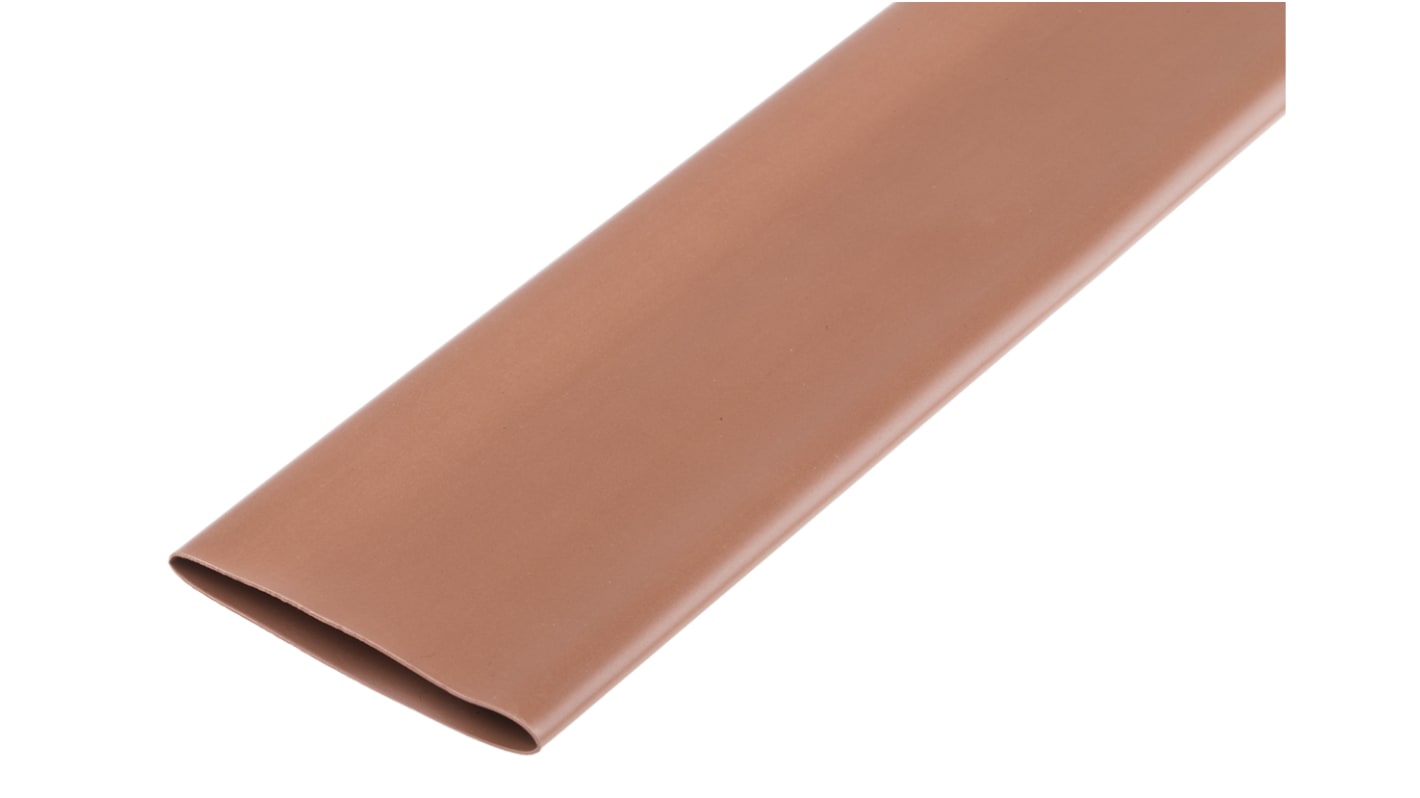 RS PRO Heat Shrink Tubing, Brown 38mm Sleeve Dia. x 1.2m Length 2:1 Ratio