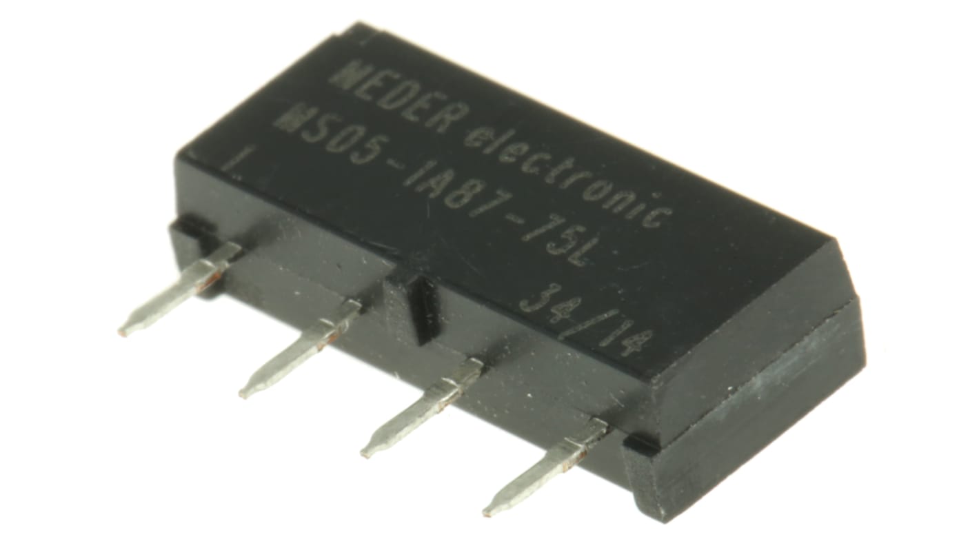 Meder PCB Mount Reed Relay, 5V dc Coil, SPST, 200V dc Max, 0.5 A Max, 280Ω