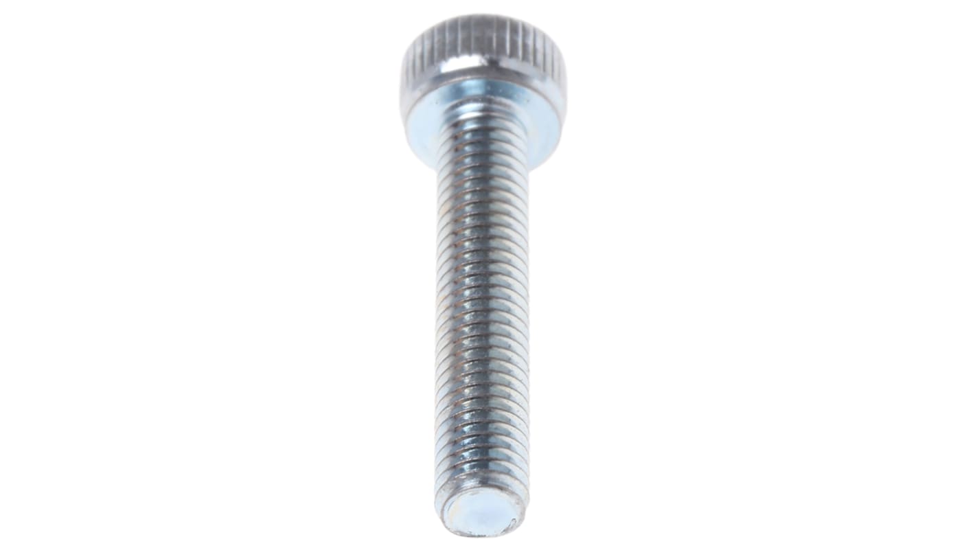 RS PRO Bright Zinc Plated Steel Hex Socket Cap Screw, DIN 912, M3 x 16mm