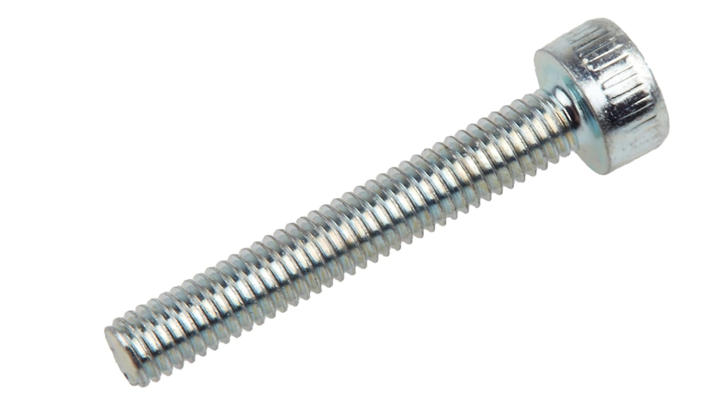 RS PRO Bright Zinc Plated Steel Hex Socket Cap Screw, DIN 912, M3 x 20mm