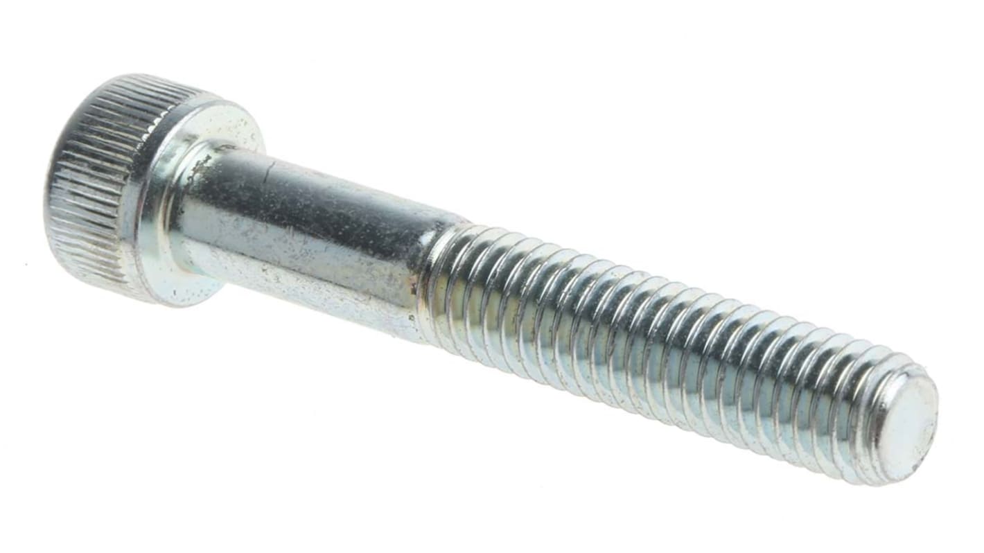 RS PRO Bright Zinc Plated Steel Hex Socket Cap Screw, DIN 912, M8 x 50mm