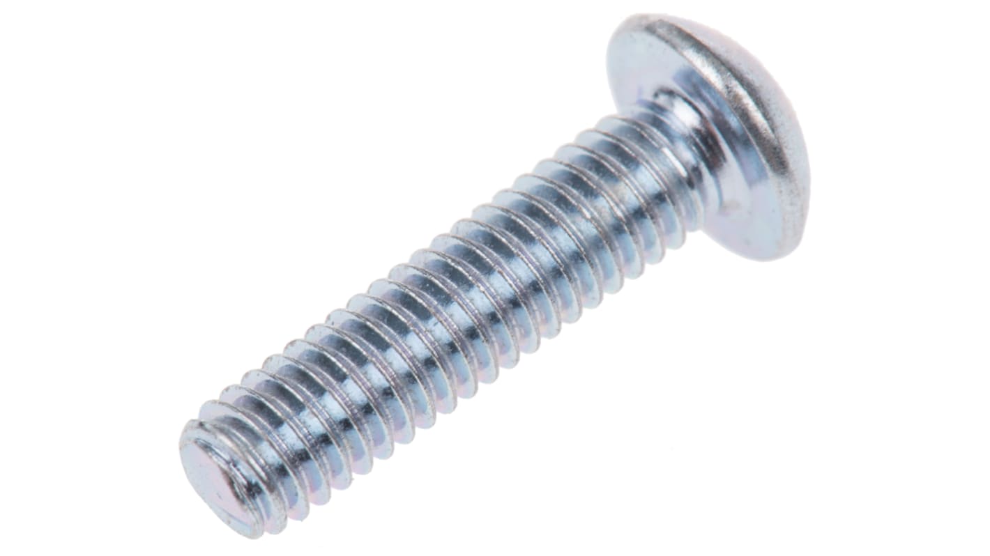 RS PRO Bright Zinc Plated Steel Hex Socket Button Screw, ISO 7380, M4 x 16mm