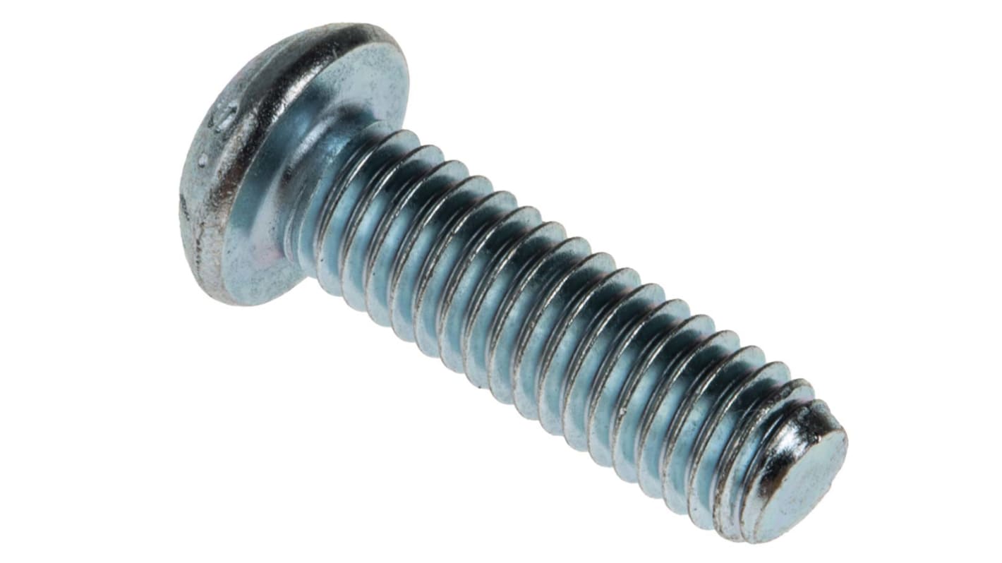 RS PRO Bright Zinc Plated Steel Hex Socket Button Screw, ISO 7380, M6 x 20mm