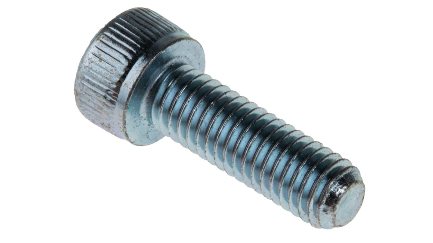 RS PRO Bright Zinc Plated Steel Hex Socket Cap Screw, DIN 912, M5 x 16mm