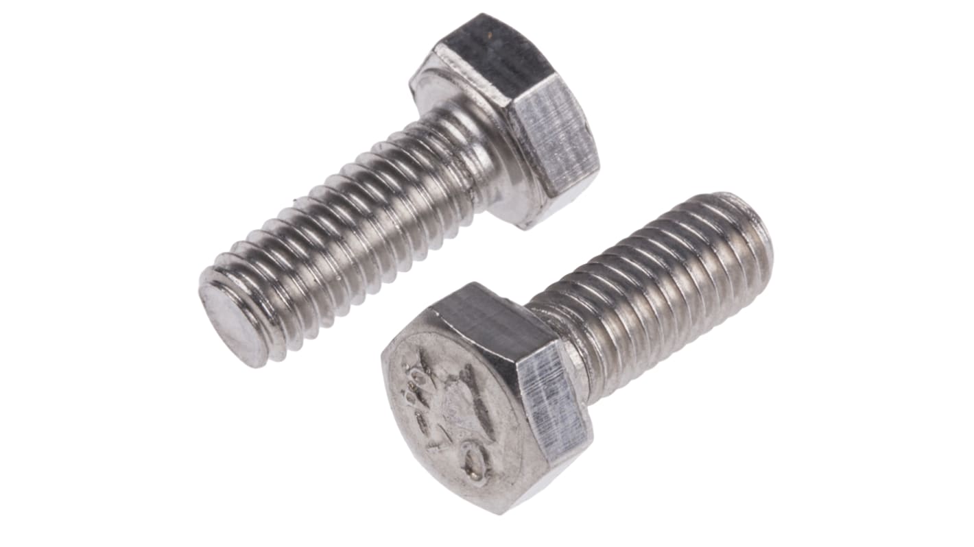 Plain Stainless Steel Hex, Hex Bolt, M5 x 12mm