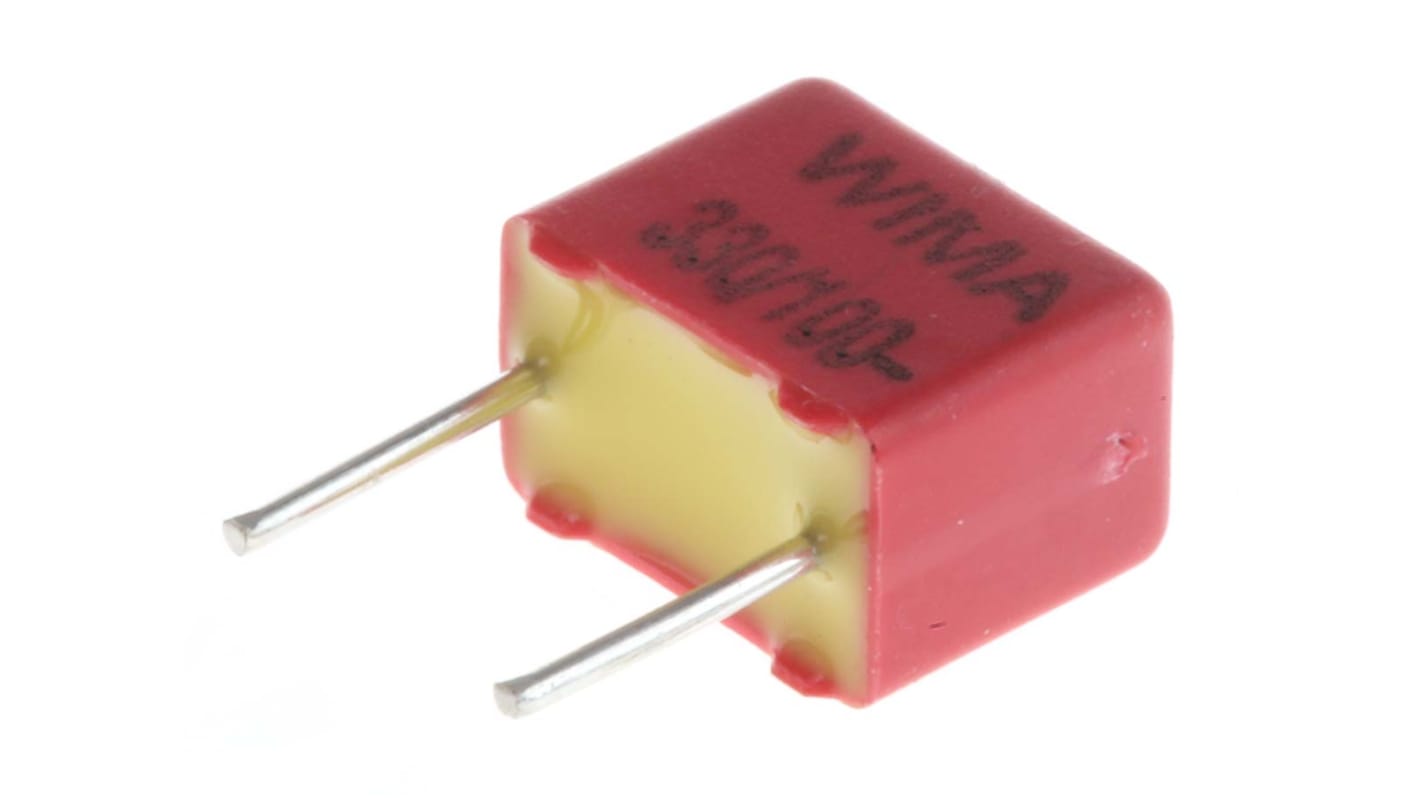 Condensador de película WIMA, 330pF, ±5%, 63 V ac, 100 V dc, Montaje en orificio pasante