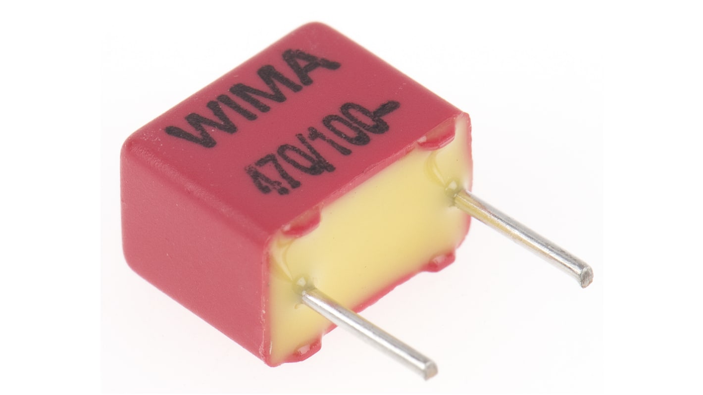 WIMA FKP2 Polypropylene Film Capacitor, 63 V ac, 100 V dc, ±5%, 470pF, Through Hole