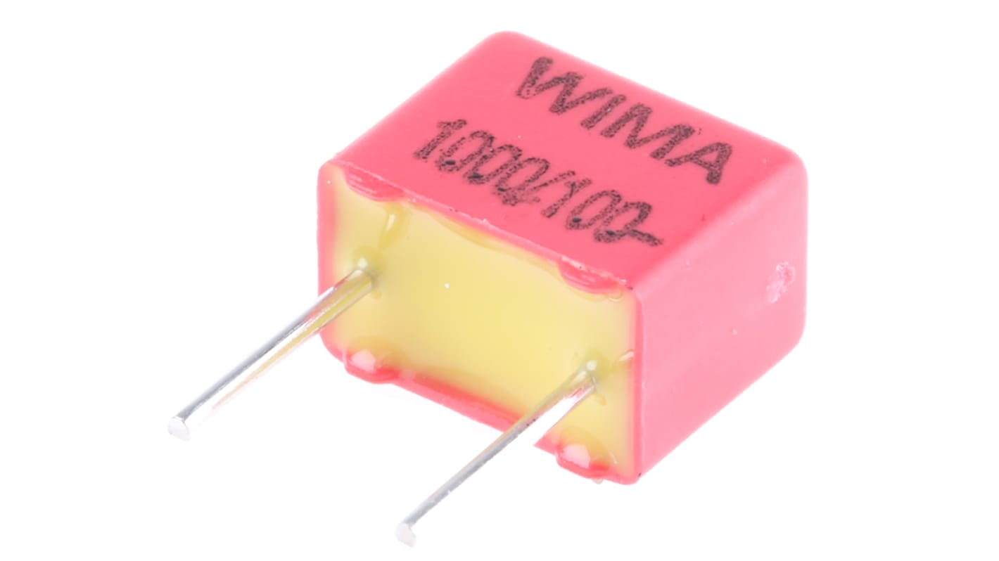 WIMA FKP2 Polypropylene Film Capacitor, 63 V ac, 100 V dc, ±5%, 1nF, Through Hole