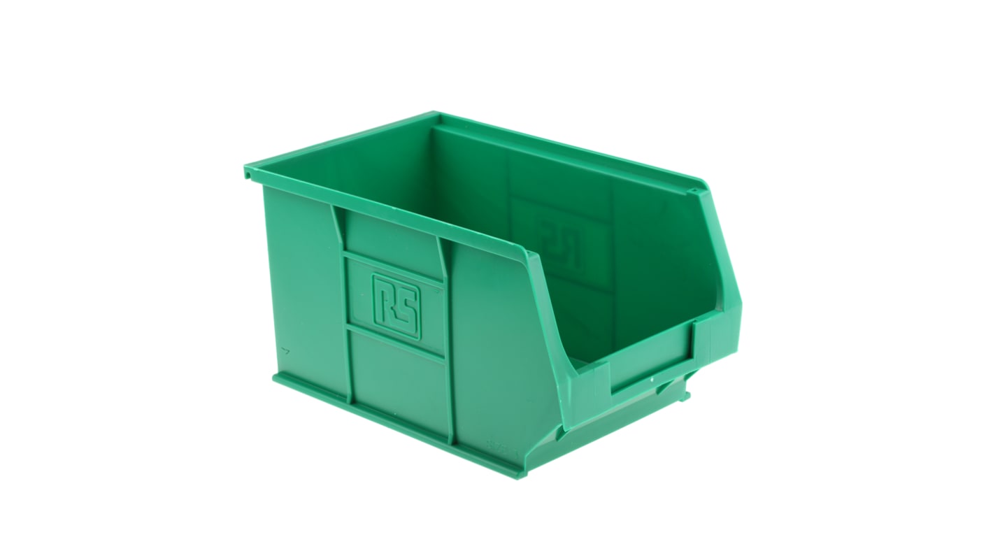 RS PRO PP Storage Bin, 130mm x 150mm, Green