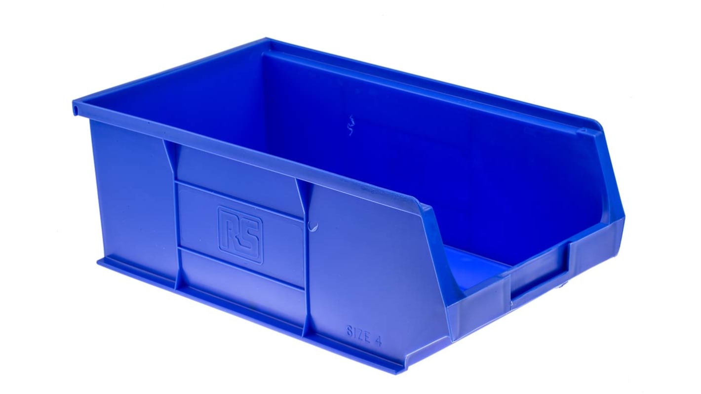 RS PRO PP Storage Bin, 130mm x 205mm, Blue