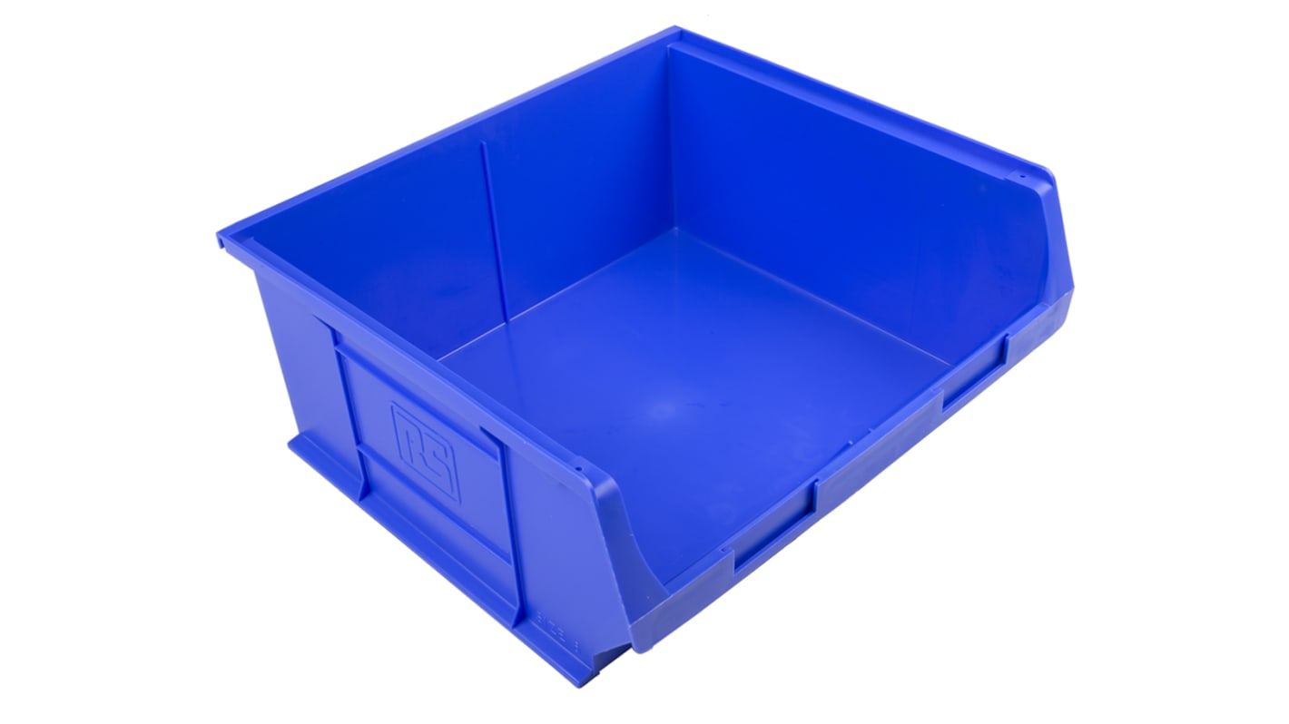 RS PRO PP Storage Bin, 180mm x 419mm, Blue