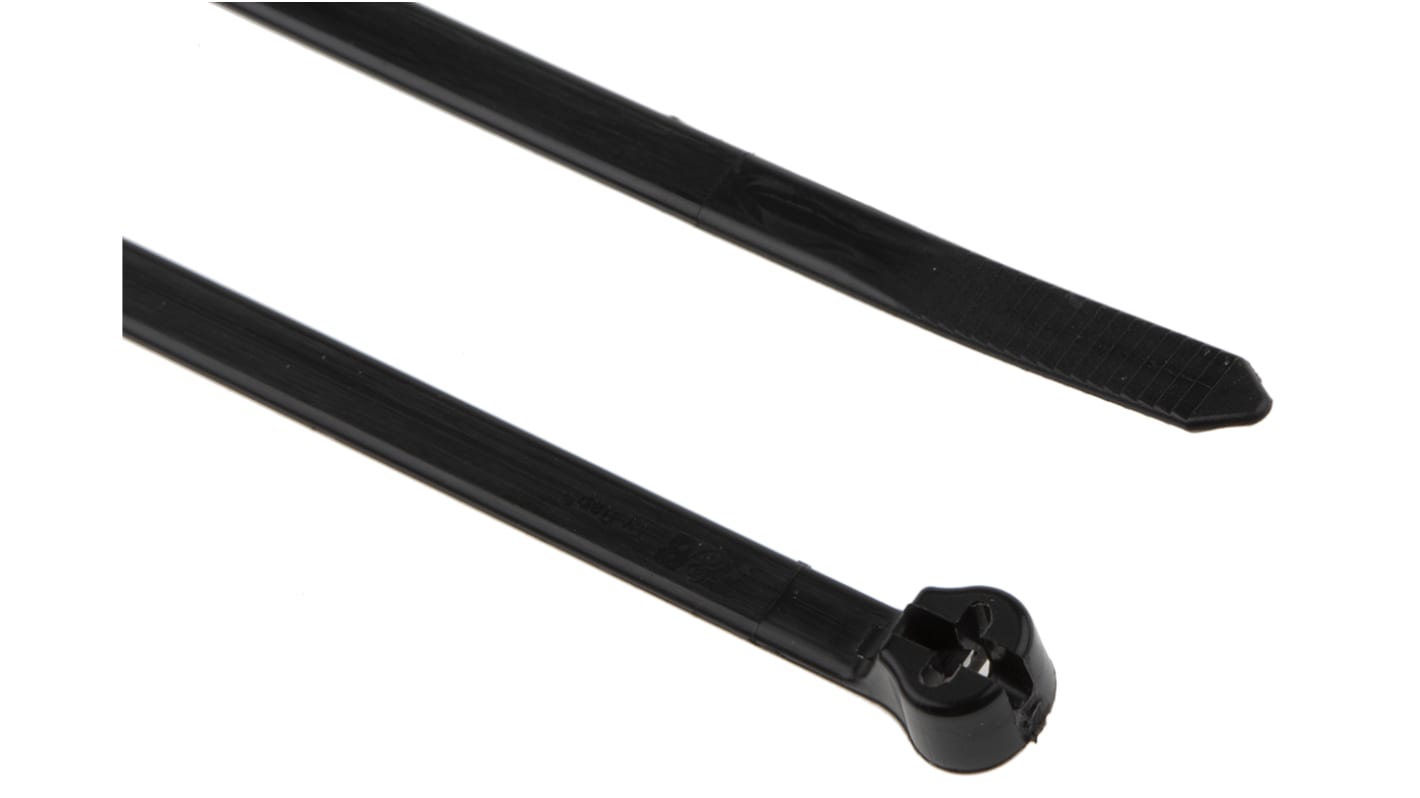 Thomas & Betts Cable Ties, Weather Resistant, 360.68mm x 4.83 mm, Black Nylon, Pk-500