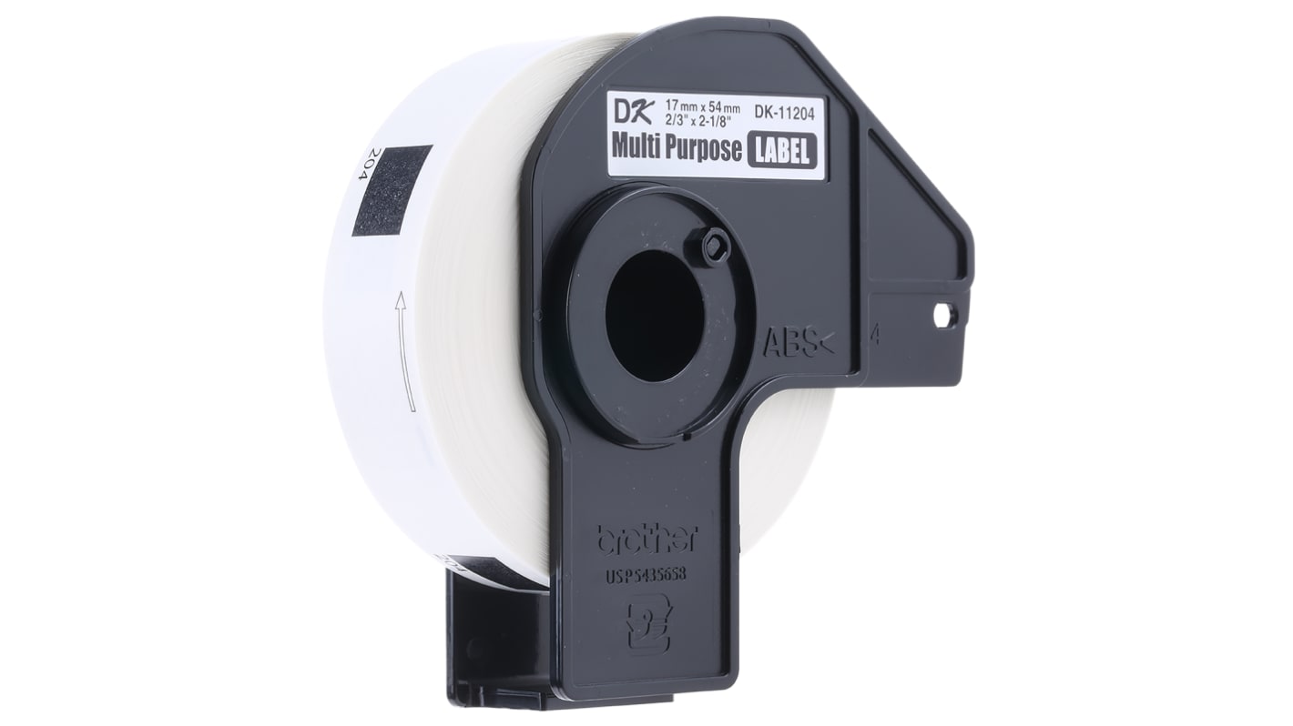 Rotolo di etichette adesive Brother L. 54mm x H. 17mm, conf da 400Per rotolo, col. Bianco