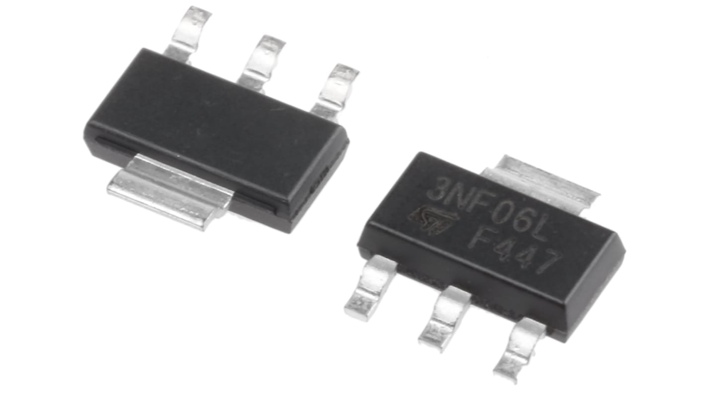 MOSFET STMicroelectronics, canale N, 100 mΩ, 4 A, SOT-223, Montaggio superficiale