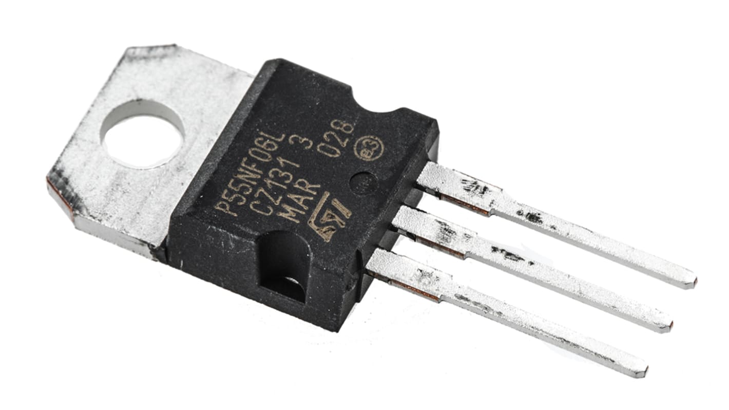 STMicroelectronics N-Kanal, MOSFET, 55 A 60 V, 3 ben, TO-220, STripFET II STP55NF06L