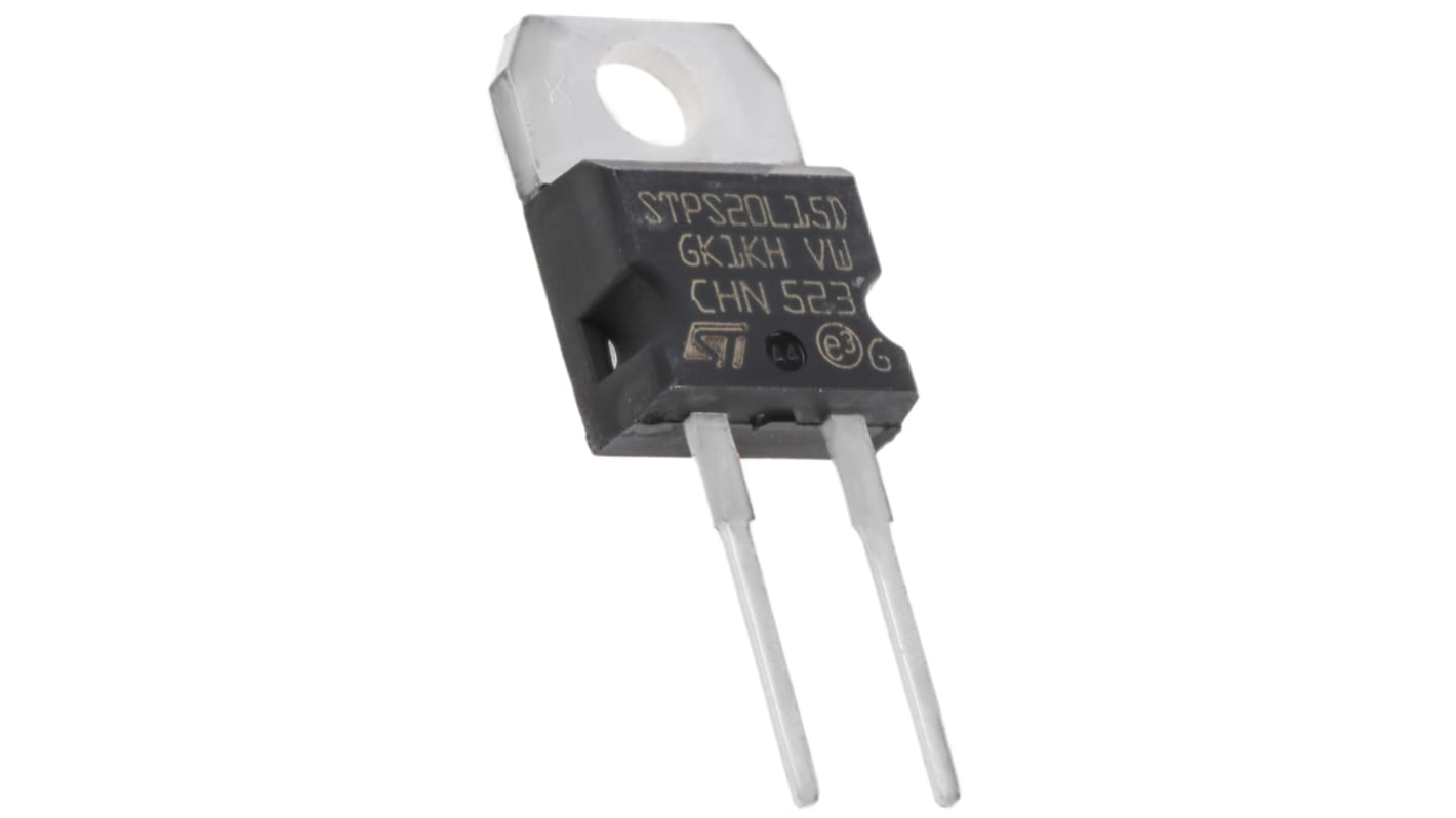 STMicroelectronics 15V 20A, Schottky Diode, 2-Pin TO-220AC STPS20L15D