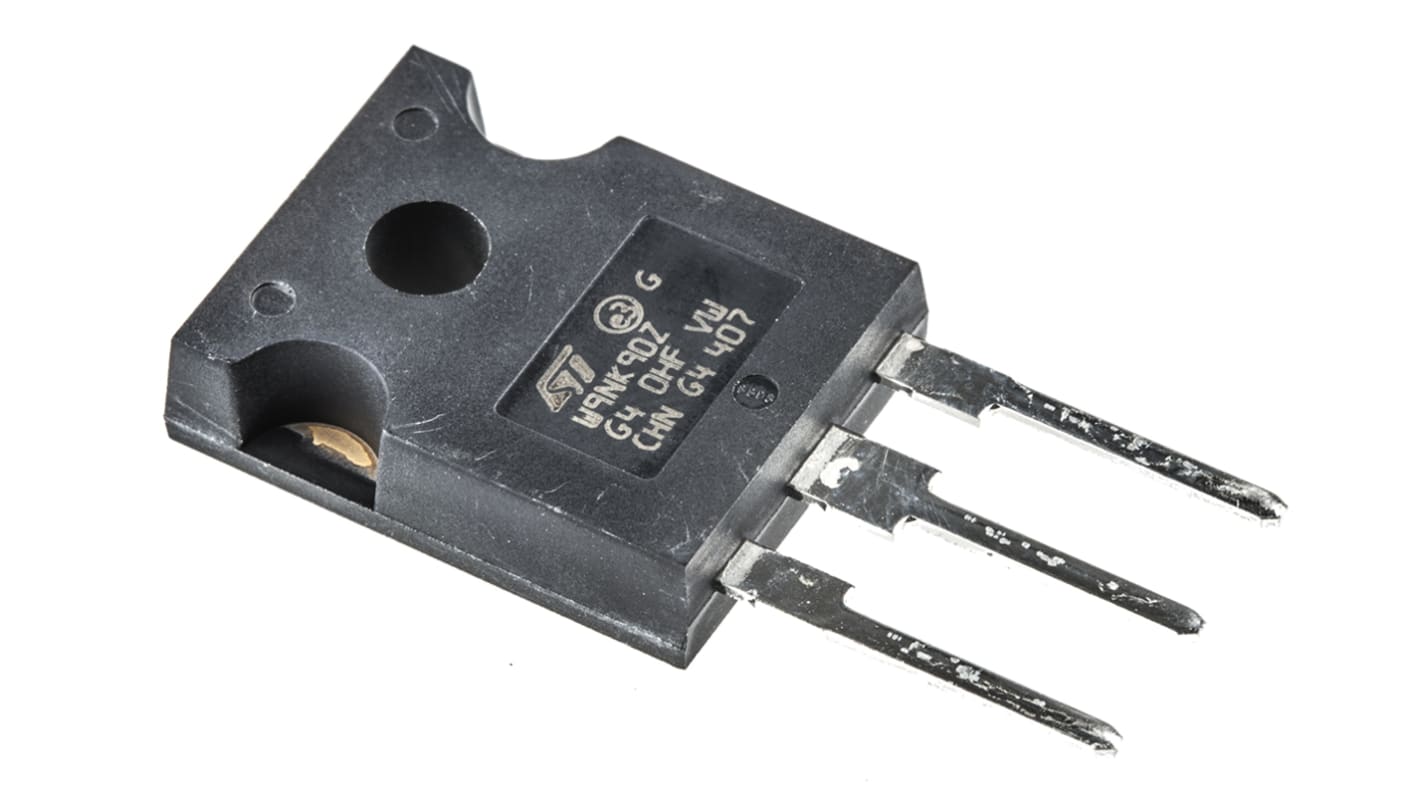 MOSFET STMicroelectronics STW9NK90Z, VDSS 900 V, ID 8 A, TO-247 de 3 pines, config. Simple