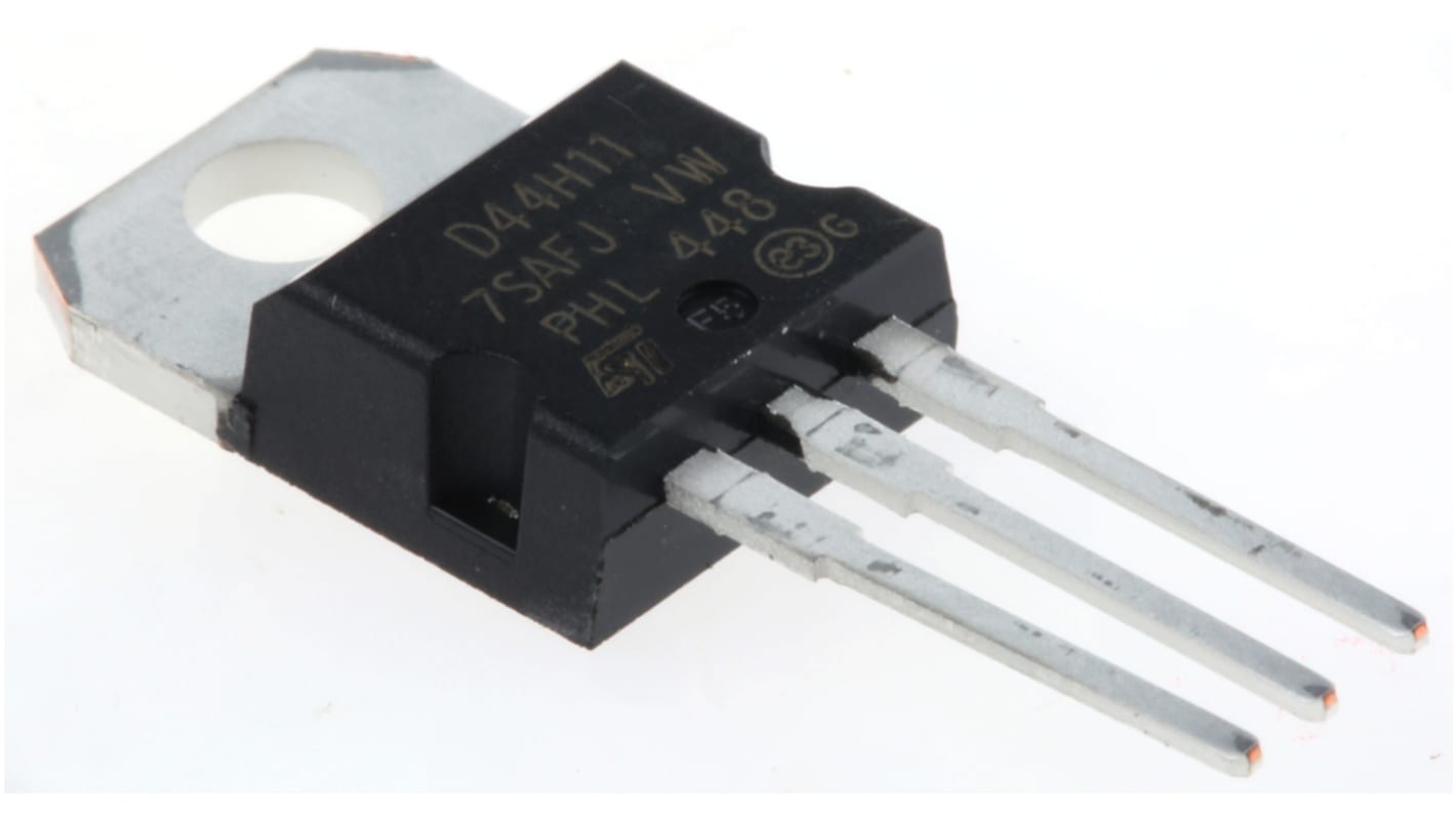 STMicroelectronics D44H11 NPN Transistor, 20 A, 80 V, 3-Pin TO-220