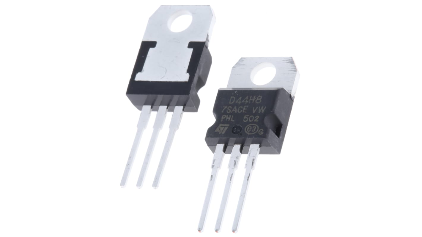 STMicroelectronics D44H8 THT, NPN Transistor 60 V / 20 A, TO-220 3-Pin