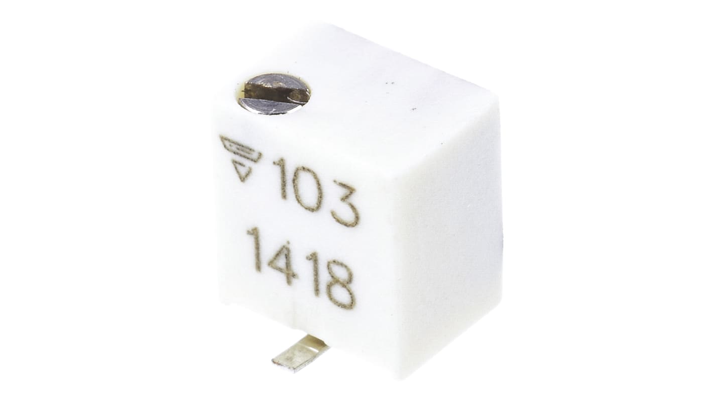 Potenciómetro para PCB Vishay serie TSM4, 10kΩ máximo, ±10%, ±100ppm/°C, 1/4W, vueltas: 11, , SMD
