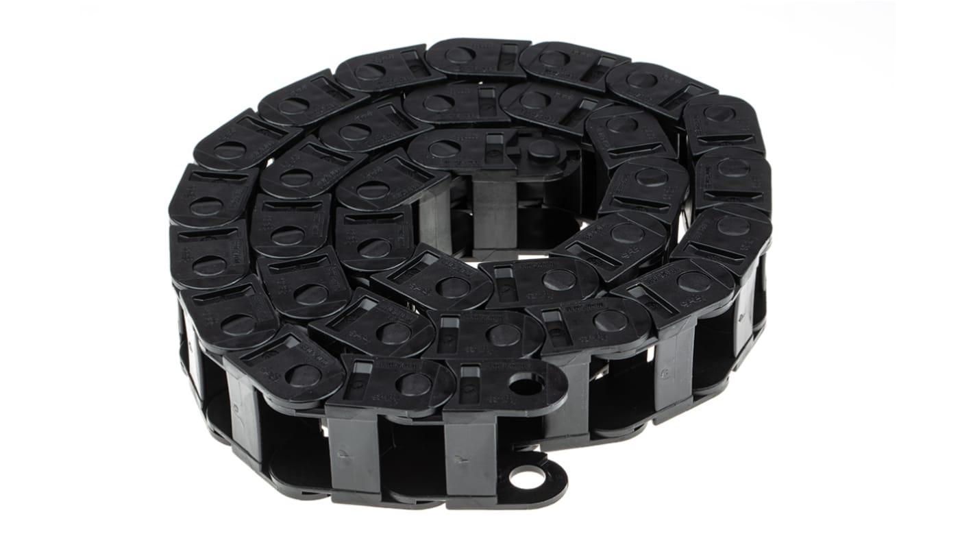 Igus 10, e-chain Black Cable Chain - Flexible Slot, W36 mm x D23mm, L1m, 38 mm Min. Bend Radius, Igumid G