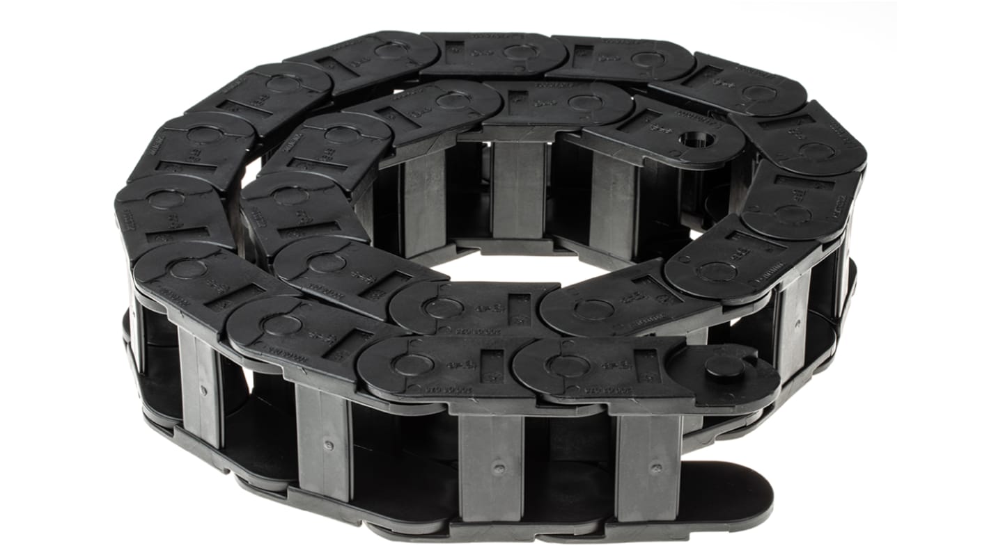 Igus 200, e-chain Black Cable Chain - Flexible Slot, W54 mm x D35mm, L1m, 75 mm Min. Bend Radius, Igumid G