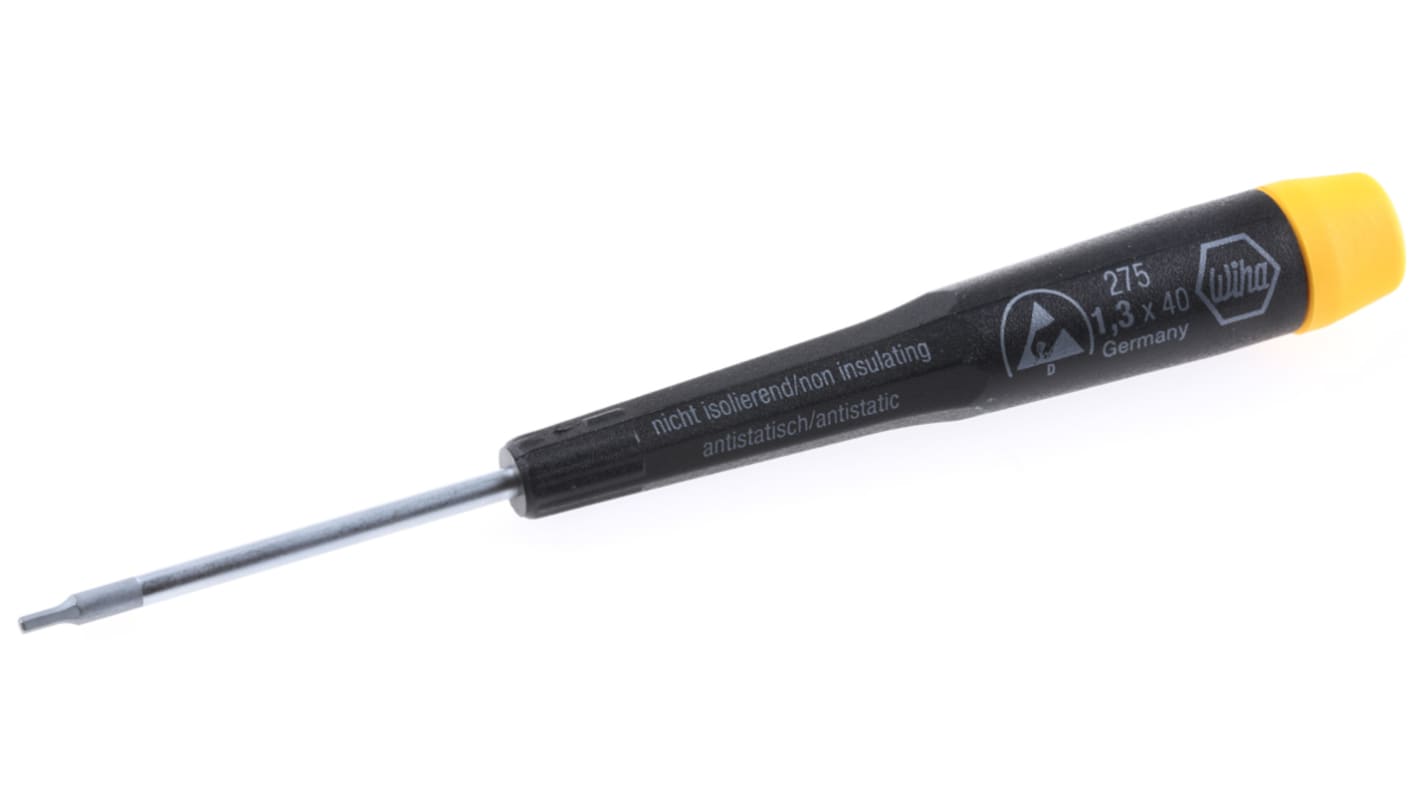 Wiha Hexagon  Screwdriver, 1.3 mm Tip, 40 mm Blade, 120 mm Overall