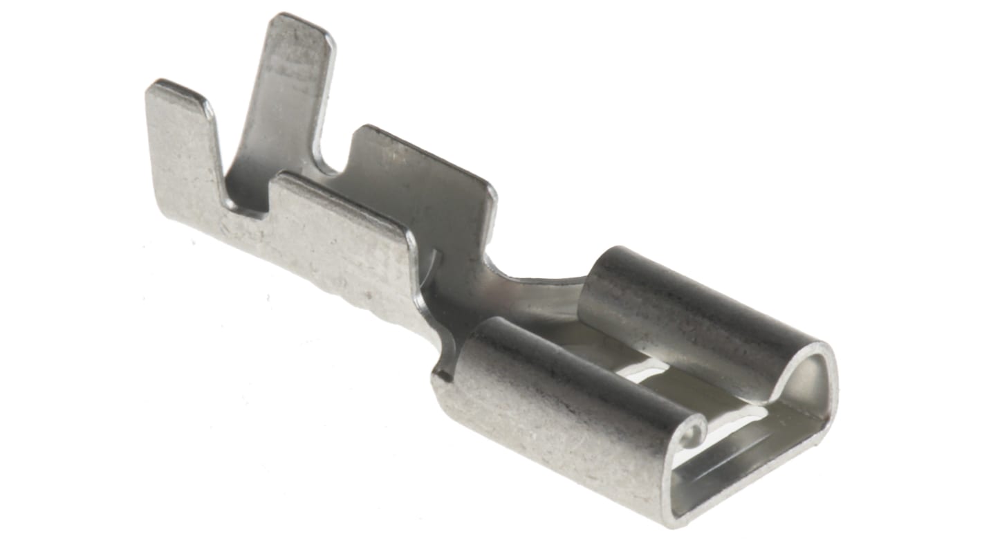 RS PRO Uninsulated Female Spade Connector, Receptacle, 6.4 x 0.8mm Tab Size, 0.5mm² to 2mm²