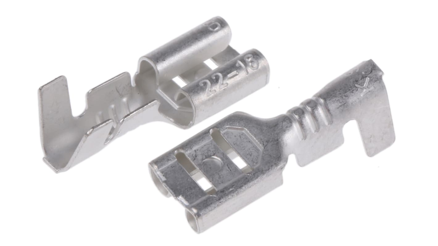 RS PRO Uninsulated Female Spade Connector, Receptacle, 4.8 X 0.8mm Tab Size, 0.5mm² to 1.25mm²