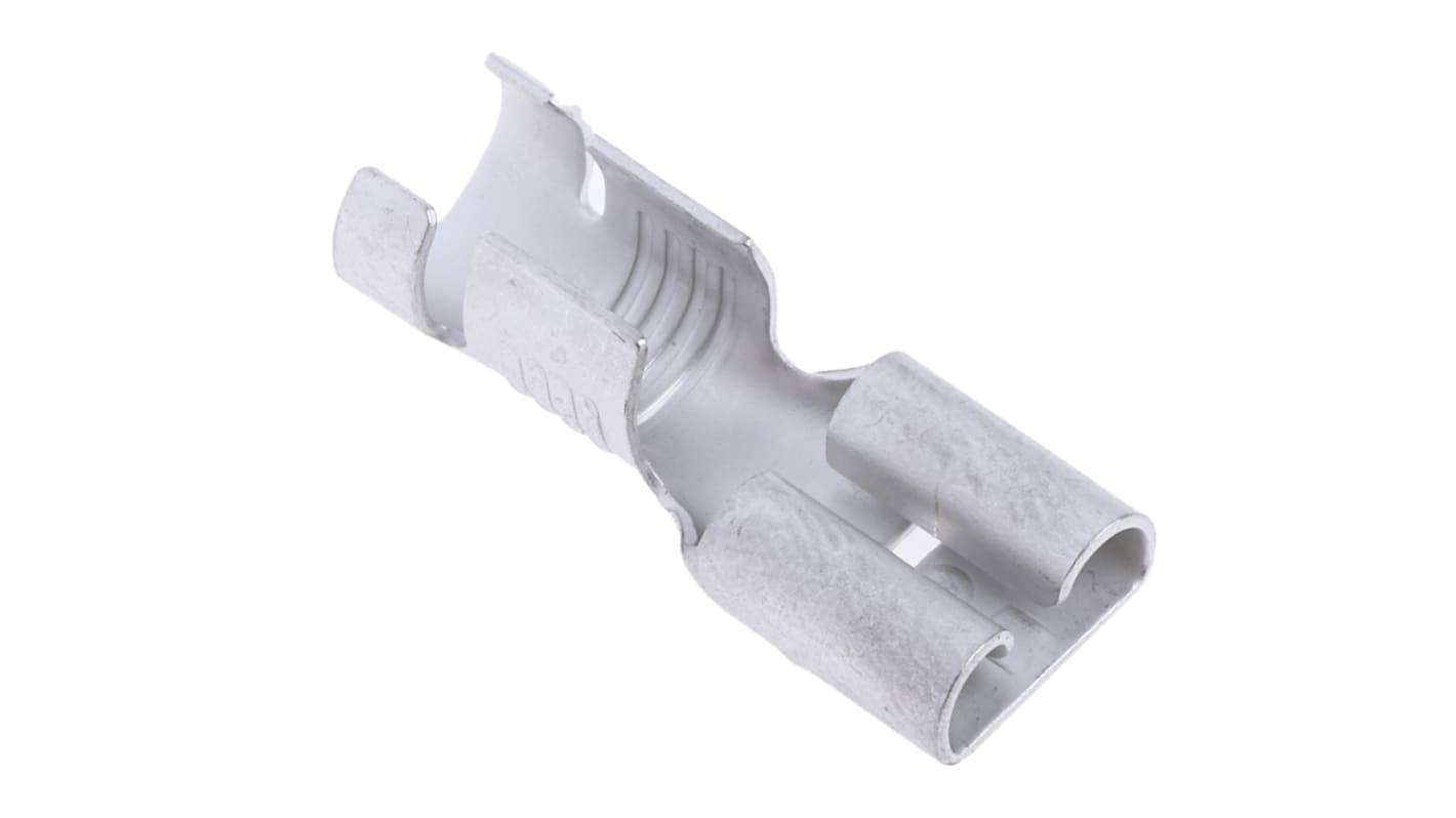 RS PRO Uninsulated Female Spade Connector, Receptacle, 6.35 x 0.8mm Tab Size, 4mm² to 6mm²