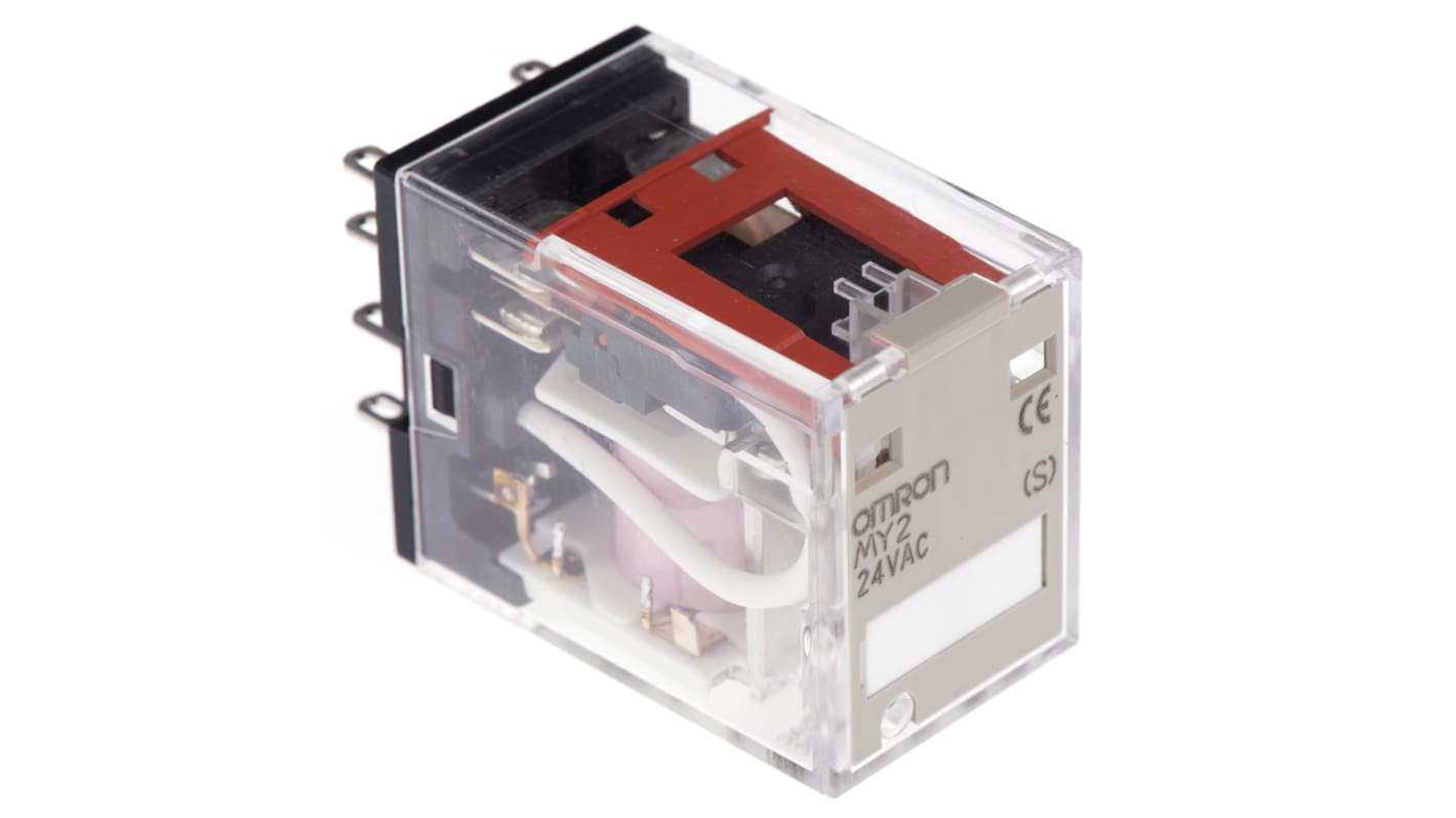 MY2 AC24(S) Omron パワーリレー 24V ac, 2c接点 プラグイン タイプ RS