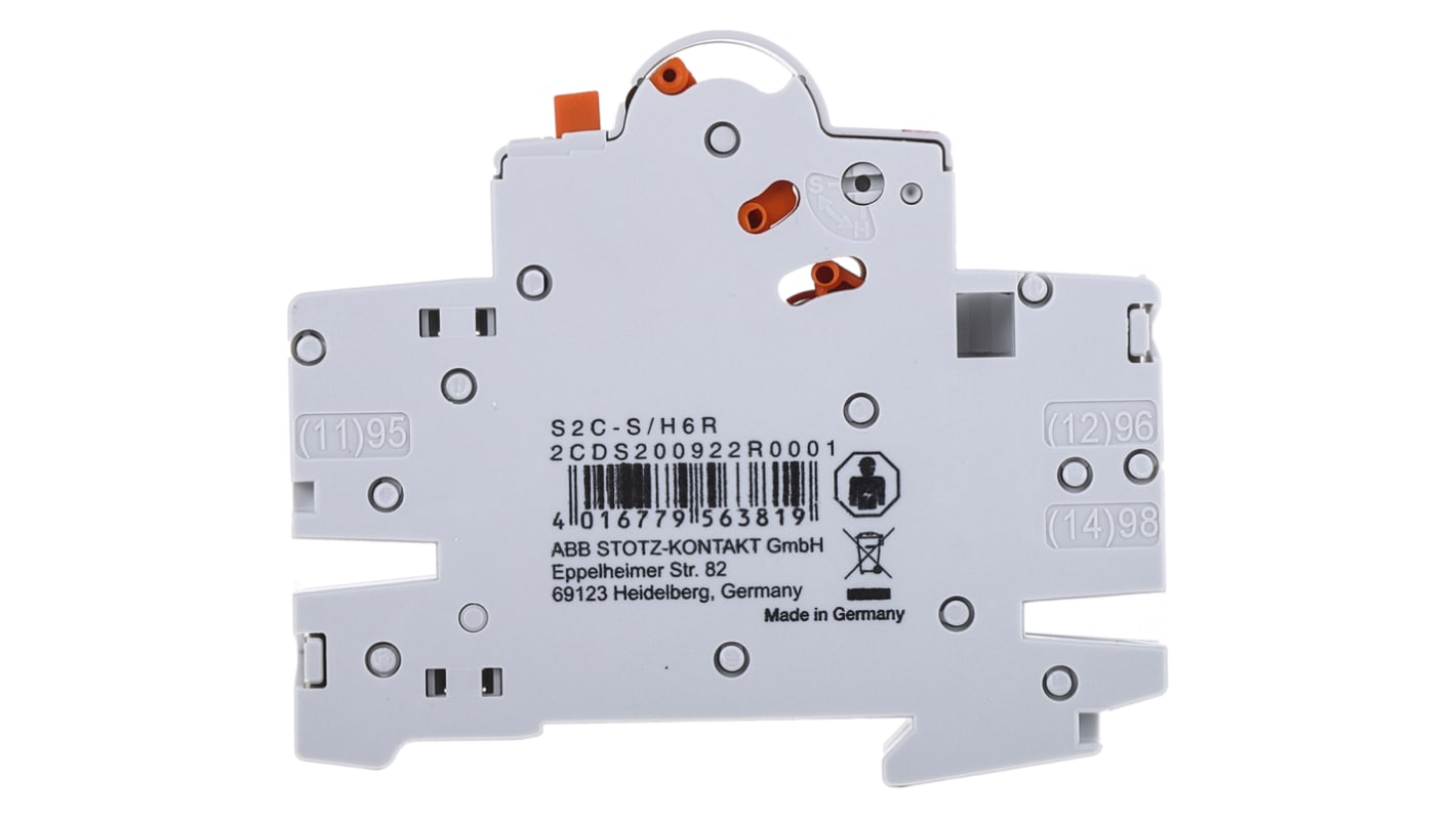 ABB 補助接点, 2, S2C, 1.5 A dc, 6 A ac, 型式：2CDS200922R0001 S2C-S/H6R