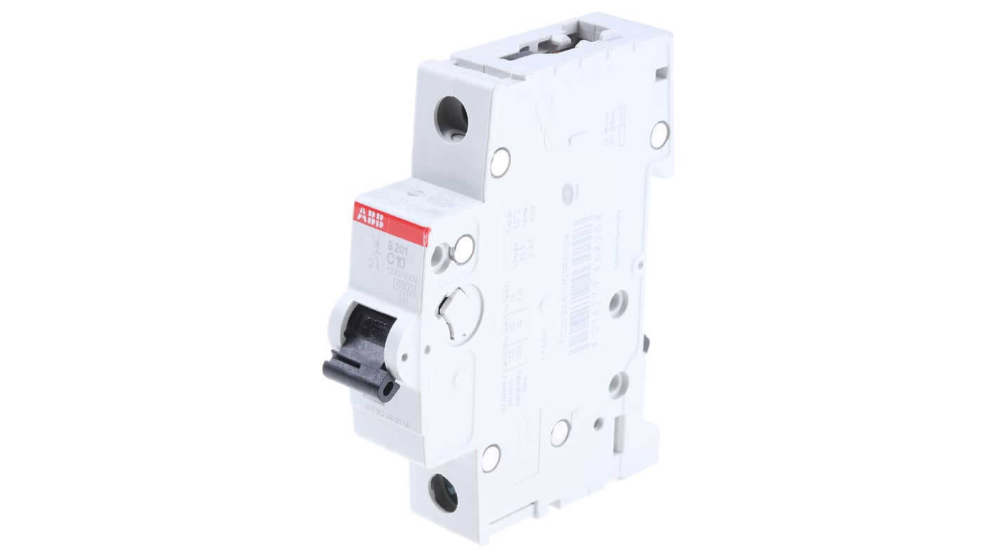 ABB S200 MCB Leitungsschutzschalter Typ C, 1-polig 10A 253V, Abschaltvermögen 6 kA System Pro M Compact