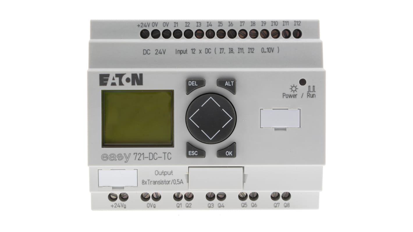 Eaton logikai modul, EasyNet, 12 x bemenet, 8 x kimenet EASY, 24 V dc, 110 x 107,5 x 72 mm, Logikai vezérlő modul